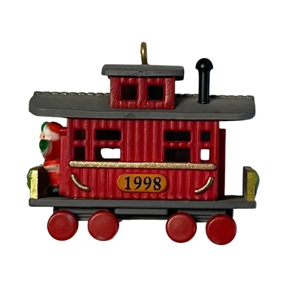 Hallmark Keepsake Ornament 1998 Caboose-Noel RR Miniature Collector Series Red - Picture 3 of 5